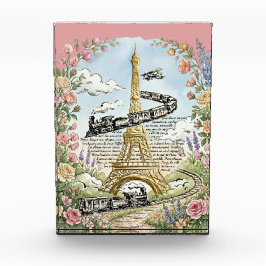 Parijs, Eiffeltoren, Romantische Franse Kunst Fotoblokken