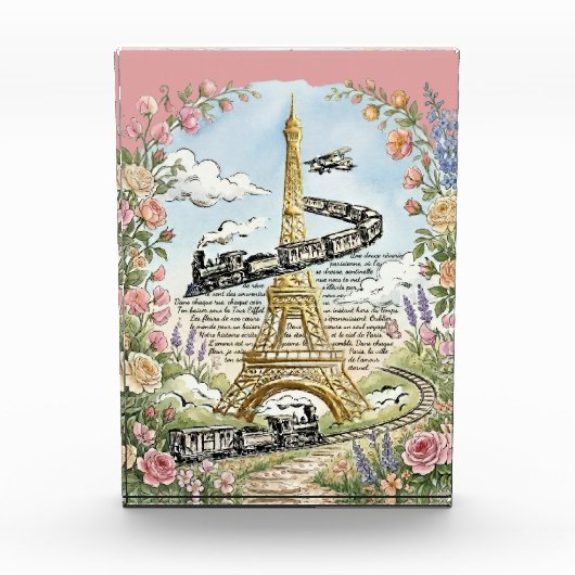 Parijs, Eiffeltoren, Romantische Franse Kunst Fotoblokken (Voorkant)