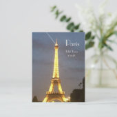Parijs: Eiffeltoren 's nachts. Briefkaart (Staand voorkant)