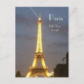 Parijs: Eiffeltoren 's nachts. Briefkaart (Voorkant)