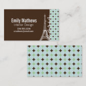 Parijs; Eiffeltoren; Sage Green & Brown Visitekaartje (Voorkant / Achterkant)
