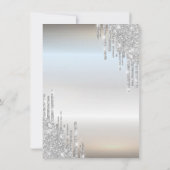 Parijs Eiffeltoren, Tiara, Drips Zilver Quinceañer Kaart (Achterkant)