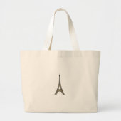 Parijs: Eiffeltoren: Vectortekening: Grote Tote Bag (Voorkant)