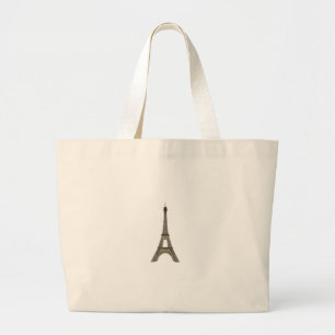 Parijs: Eiffeltoren: Vectortekening: Grote Tote Bag