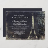 Parijs Eiffeltoren verlovingsfeest Kaart (Voorkant / Achterkant)