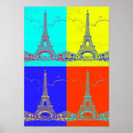 Parijs - Eiffeltoren - Vintage Geïnspireerde Kunst Poster