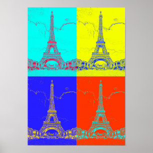 Parijs - Eiffeltoren - Vintage Geïnspireerde Kunst Poster
