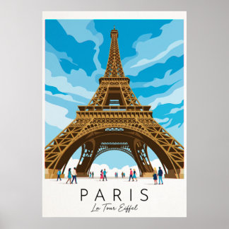 Parijs • Eiffeltoren | Vintage Reisposter Poster