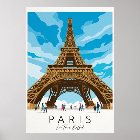 Parijs • Eiffeltoren | Vintage Reisposter Poster (Voorkant)