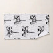 Parijs Eiffeltoren Zwart Wit Elegant Bloeien Bad Handdoek (Handdoek)