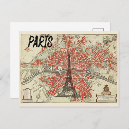 Parijs  Eiffeltower Briefkaart (Voorkant / Achterkant)