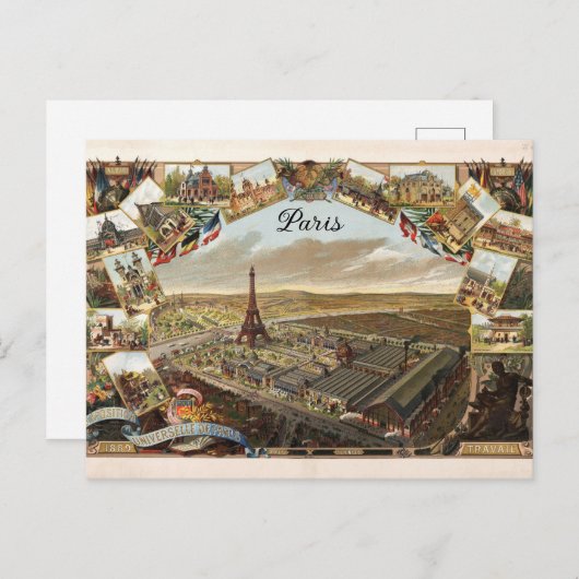 Parijs  Eiffeltower Briefkaart (Voorkant / Achterkant)