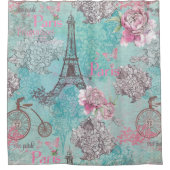 Parijs-Eiffeltower-fiets Douchegordijn (Voorkant)