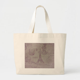 Parijs — Eiffle Tower Grote Tote Bag
