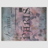 Parijs  Elegant Typografie Floral ontkoppeling Tissuepapier (Voorkant)