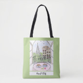 Parijs en de Eiffeltoren Franse chef-kok Tote Bag (Voorkant)