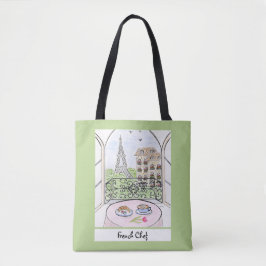 Parijs en de Eiffeltoren Franse chef-kok Tote Bag