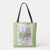 Parijs en de Eiffeltoren Franse chef-kok Tote Bag (Achterkant)