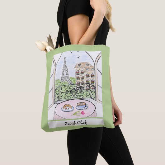 Parijs en de Eiffeltoren Franse chef-kok Tote Bag (Dichtbij)