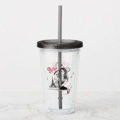 Parijs en koffie, rood acryl drinkbeker (Voorkant)