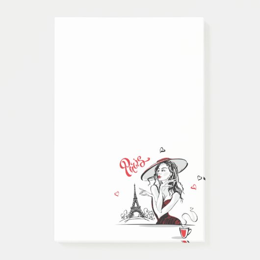Parijs en koffie, rood post-it® notes (Voorkant)