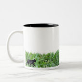 Parijs en Monaco in het gras Tweekleurige Koffiemok (Links)