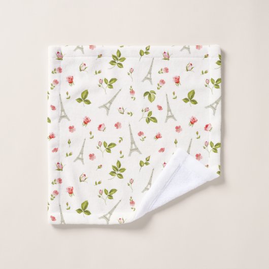 Parijs en Rozen Bad Handdoek (Wasdoekje)