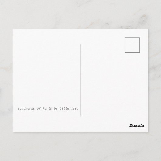 Parijs en zijn mijlpalen briefkaart (Achterkant)