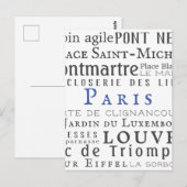 Parijs en zijn mijlpalen briefkaart (Voorkant / Achterkant)