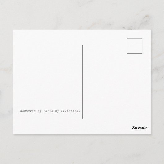 Parijs en zijn mijlpalen briefkaart (Achterkant)