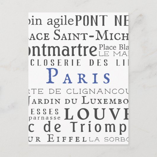 Parijs en zijn mijlpalen briefkaart (Voorkant)