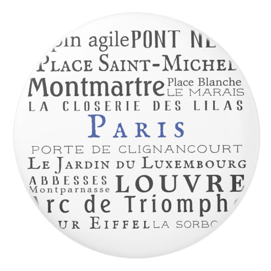 Parijs en zijn mijlpalen keramische knop (Voorkant)