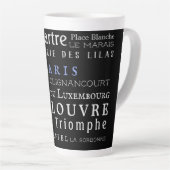 Parijs en zijn mijlpalen latte mok (Rechterhoek)
