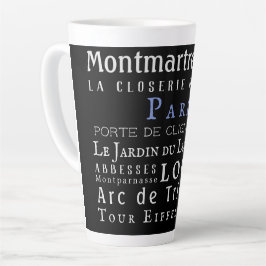 Parijs en zijn mijlpalen latte mok