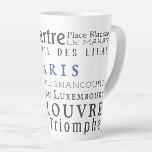 Parijs en zijn mijlpalen latte mok