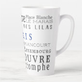 Parijs en zijn mijlpalen latte mok (Rechts)