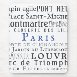 Parijs en zijn mijlpalen muismat