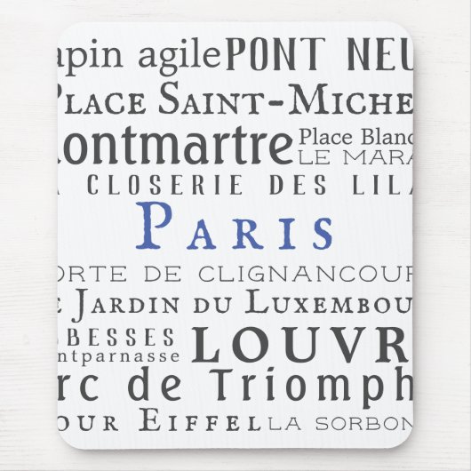 Parijs en zijn mijlpalen muismat (Voorkant)