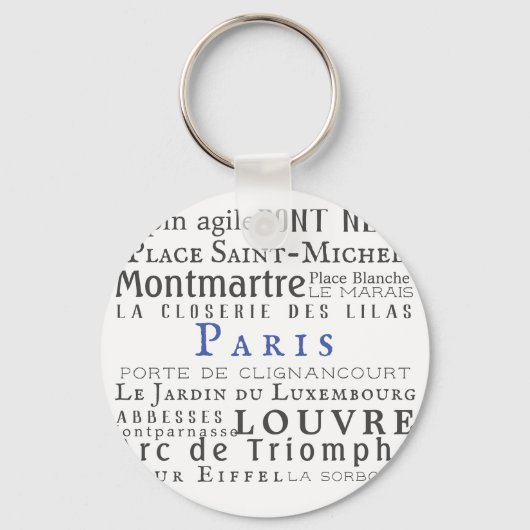Parijs en zijn mijlpalen sleutelhanger (Voorkant)