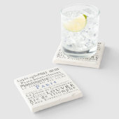 Parijs en zijn mijlpalen stenen onderzetter (Zijkant)