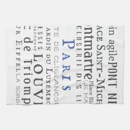 Parijs en zijn mijlpalen theedoek