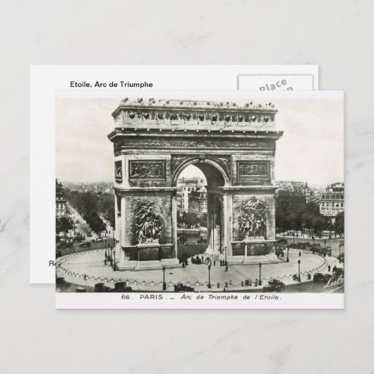Parijs, Etoile, Arc de Triumphe Briefkaart (Voorkant / Achterkant)