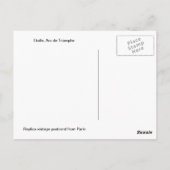 Parijs, Etoile, Arc de Triumphe Briefkaart (Achterkant)