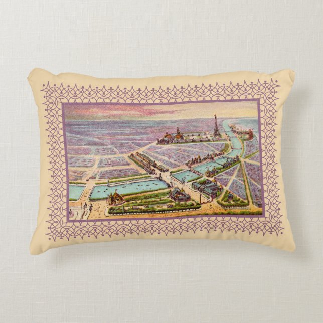 Parijs Expo 1900 Pillow Accent Kussen (Voorkant)