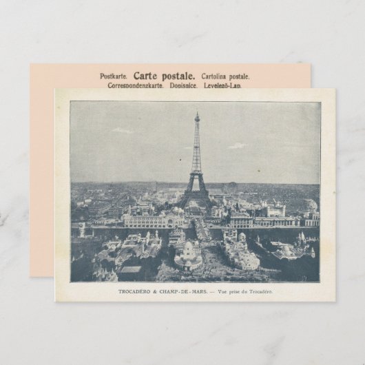  Parijs, Expo 1900, Trocadero, Eiffeltoren Briefkaart (Voorkant / Achterkant)