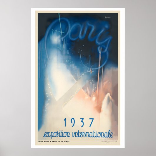 Parijs Exposition Internationale Frankrijk Antieke Poster (Voorkant)
