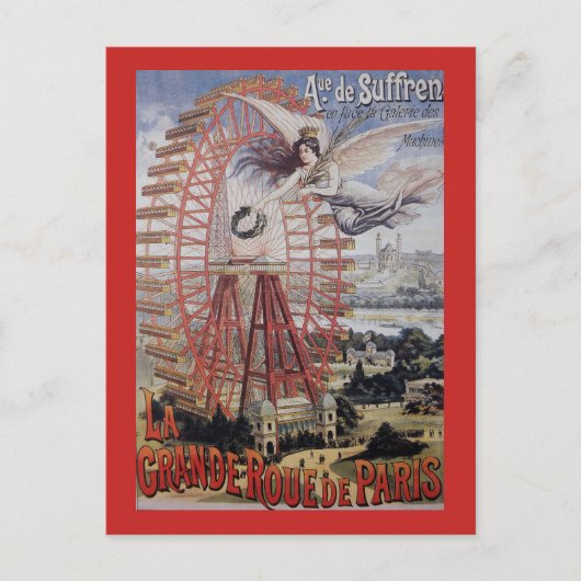 Parijs Ferris Wheel Advertisement Briefkaart (Voorkant)