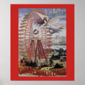  Parijs Ferris Wheel Advertisement Poster (Voorkant)
