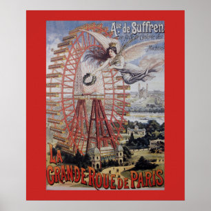Parijs Ferris Wheel Advertisement Poster