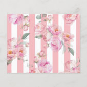 Parijs floraal roze advies en wensen bruidskaart (Achterkant)